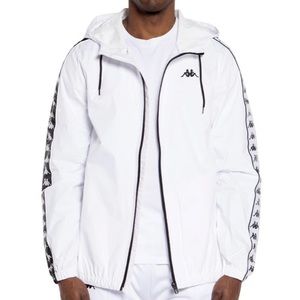 NWT DMG KAPPA white rain coat jacket windbreaker